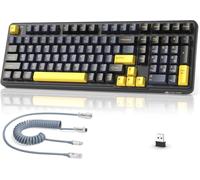 MAMBASNAKE Attack Shark X98 Clavier mécanique sans fil avec pavé numérique, interrupteur linéaire pré-lubrifié à montage à chaud, BT 5.0/2.4G/filaire, rétroéclairé RVB pour PC/tablette/PS5/Xbox - Noir