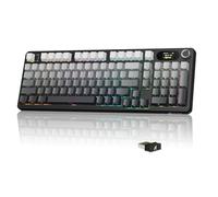 MAMBASNAKE × Attack Shark X98 Pro Clavier mécanique sans Fil, écran Intelligent et Bouton,96% Clavier Gamer Mécanique,BT/2,4 G/USB-C, Hot-Swap,Rétroéclairage RVB, QWERTY(Gris)