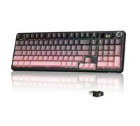 MAMBASNAKE × Attack Shark X98 Pro Clavier mécanique sans Fil, écran Intelligent et Bouton,96% Clavier Gamer Mécanique,BT/2,4 G/USB-C, Hot-Swap,Rétroéclairage RVB, QWERTY(Rose)