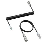 MAMBASNAKE C01 Ultra Câble de Clavier Spiralé, pour Clavier Gamer 8000Hz Rapid Trigger, USB-A vers USB-C, Câble Aviateur en TPU avec Connecteur d'Aviation en Métal, Éclairage RGB, pour PC/Mac, Noir