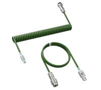 MAMBASNAKE C01 Ultra Câble de Clavier Spiralé, pour Clavier Gamer 8000Hz Rapid Trigger, USB-A vers USB-C, Câble Aviateur en TPU avec Connecteur d'Aviation en Métal, Éclairage RGB, pour PC/Mac, Vert