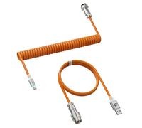 MAMBASNAKE C01 Ultra Câble de Clavier Spiralé, pour Clavier Gamer 8000Hz Rapid Trigger, USB-A vers USB-C, Câble Aviateur en TPU avec Connecteur d'Aviation en Métal, Éclairage RGB, pour PC/Mac, Orange