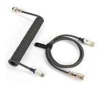 MAMBASNAKE C01Pro Câble USB C enroulé pour Clavier de Jeu, câble de Clavier mécanique tressé en Nylon avec aviateur en métal Amovible, Double Manchon, câble de Chargement Pro personnalisé de Type C,
