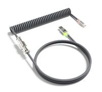 MAMBASNAKE C01ULTRA Câble De Clavier Spiralé, Type C Vers USB A Avec Aviateur Métallique Détachable, éclairage D'interface RVB, Câble De Spiralé USB C Pour Clavier De Jeu PC - Gris