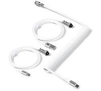 MAMBASNAKE C04 Câble USB C spiralé pour clavier mécanique, câble aviateur personnalisé 2 en 1 - USB A vers type C et type C vers type C, câble hypervitesse avec taux de retour de 8 kHz et connecteur
