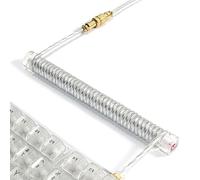 MAMBASNAKE Câble USB-C Spiralé pour Clavier et Enrouleur en Acrylique Set | Câble D'aviateur à Tige Fixe + Type C Coiled Keyboard Câble avec Connecteur D'aviation 4-Pin pour Clavier de Jeu-Clair
