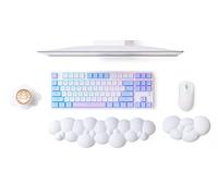 MAMBASNAKE Cloud repose-poignet clavier et souris avec sous-verre, coussin de soutien ergonomique en mousse à mémoire de forme avec base antidérapante, soulagement de la douleur au poignet - blanc
