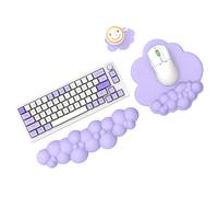 MAMBASNAKE Cloud Tapis de souris et repose-poignet pour clavier avec sous-verre, confortable coussin de poignet en mousse à mémoire de forme avec base antidérapante - Violet