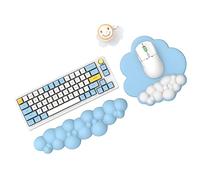 MAMBASNAKE Cloud Tapis de souris et support de repose-poignet pour clavier avec sous-verre, confortable coussin de poignet en mousse à mémoire de forme avec base antidérapante, ergonomique