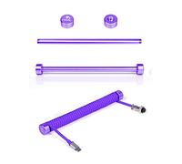 MAMBASNAKE Custom Coiled Aviator Cable Fixed Rod - Enrouleur de Câble Enroulé en Métal Aluminium CNC - Barre de Poids de Câble d'aviateur de Poteau de Gestion de Câble de Clavier Enroulé - Violet