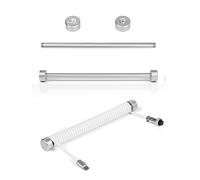 MAMBASNAKE Custom Coiled Aviator Cable Fixed Rod - Enrouleur de Câble Enroulé en Métal Aluminium CNC - Barre de Poids de Câble d'aviateur de Poteau de Gestion de Câble de Clavier Enroulé - Argent