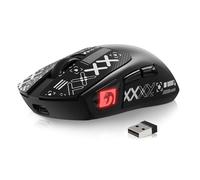 MAMBASNAKE M4 Superlight Souris Gamer sans Fil, 24000 DPI, 53g Ultra-Léger Souris Gaming, Capteur PixArt PAW3311, RGB Logo, Batterie 400 mAh, 2,4GHz/Bluetooth/Filaire, Grip Tape, for PC/Mac, Noir