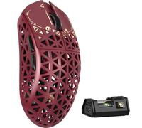 MAMBASNAKE M5 Ultra Souris de Jeu sans Fil en Fibre de Carbone 8000Hz, Jusqu'à 42 000 DPI, Capteur PAW3950 Max, Ultra-légère de 39g, Puce Nordic 52840, 2,4GHz/BT/Filaire, pour PC/Xbox/PS/Mac - Rouge