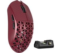 MAMBASNAKE M5 Ultra Souris de Jeu sans Fil en Fibre de Carbone 8000Hz, Jusqu'à 42 000 DPI, Capteur PAW3950 Max, Ultra-légère de 39g, Puce Nordic 52840, 2,4GHz/BT/Filaire, pour PC/Xbox/Mac - Rouge