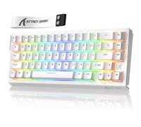 MAMBASNAKE Shark X68 HE Clavier Gamer avec câble Attack 8K Rapid Trigger, précision RT de 0,01 mm, interrupteur magnétique, activation réglable, Snap Tap, éclairage RVB, compatible avec PC/Mac, blanc