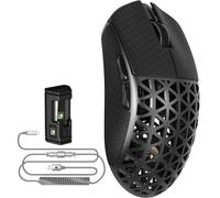 MAMBASNAKE Souris de jeu sans fil M5 Ultra Carbon Fiber 8000 Hz, 39 g, super légère, 42000 DPI, capteur PAW3950MAX, puce nordique 52840, Bluetooth/2.4G/USB-C avec câble de souris, avec bande