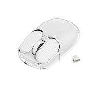 MAMBASNAKE Souris sansfil, 2.4 GHz avec mini récepteur, jolie souris sans fil silencieuse,transparente, rétroéclairage7RGB, suivi optique 1600DPI, souris portable rechargeable 400mAh sans bruit(blanc)