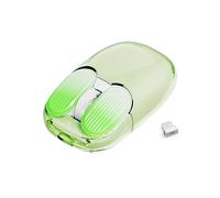 MAMBASNAKE Souris sansfil, 2.4 GHz avec Mini récepteur, Jolie Souris sans Fil silencieuse,Transparente, rétroéclairage7RGB, Suivi Optique 1600DPI, Souris Portable Rechargeable 400mAh sans Bruit(Vert)