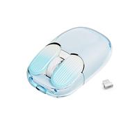 MAMBASNAKE Souris sansfil, 2.4 GHz avec Mini récepteur, Jolie Souris sans Fil silencieuse,Transparente, rétroéclairage7RGB, Suivi Optique 1600DPI, Souris Portable Rechargeable 400mAh sans Bruit(Bleu)