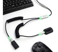 MAMBASNAKE X ATTACK SHARK C08 Câble Clavier Spirale 2-En-1 Type-C, 8KHz Rapid Trigger, Lumière RGB Magnétique, Prise Aéronautique Acier 4 Broches, Câble Transfert Données USB C Vers USB A (Noir)