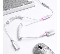 MAMBASNAKE X ATTACK SHARK C08 Câble Clavier Spirale 2-En-1 Type-C, 8KHz Rapid Trigger, Lumière RGB Magnétique, Prise Aéronautique Acier 4 Broches, Câble Transfert Données USB C Vers USB A