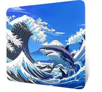 MAMBASNAKE x Attack Shark CM05 Glass Hard Gaming Mousepad,Nano-Micro-Etched Texture,Smooth Glass Surface,High Accuracy,Fast-Moving,Anti-Scratch, PU Leather Non-Slip Base, Large Size(450×400mm)