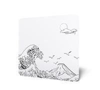 MAMBASNAKE x Attack Shark CM05SE Glass Hard Gaming Mousepad,Nano-Micro-Etched Texture,Smooth Glass Surface,High Accuracy,Fast-Moving,Anti-Scratch, PU Leather Non-Slip Base, Small Size(410×310mm)