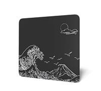 MAMBASNAKE x Attack Shark CM05SE Glass Hard Gaming Mousepad,Nano-Micro-Etched Texture,Smooth Glass Surface,High Accuracy,Fast-Moving,Anti-Scratch, PU Leather Non-Slip Base, Small Size(410×310mm)