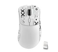 MAMBASNAKE x Attack Shark R1 59 g Souris de Jeu sans Fil légère tri-Mode avec Autocollants antidérapants, 2,4 GHz/BT/Filaire, 5 Boutons programmables, 6 DPI réglables jusqu'à 18 000, PAW3311- Blanc