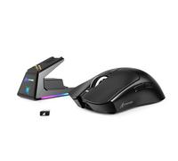 MAMBASNAKE x Attack Shark X1 Souris Gaming FPS Légère avec Station de Charge, 49g Ultra-légère, Capteur PAW3395 Pro 40K PPP, 1000Hz Polling Rate, BT/2,4 G sans Fil/Filaire Mouse, PC/Mac - Noir