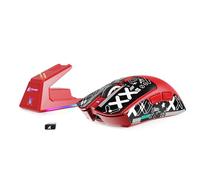MAMBASNAKE x Attack Shark X1 Souris Gaming Légère avec Station de Charge, 49g Ultra-légère, Mice de Office Filaire/sans Fil BT/2,4G avec Grip Tape, Capteur PixArt PAW3395 Pro 40K PPP, PC/Mac - Rouge