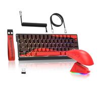 MAMBASNAKE x Attack Shark X60HE Clavier sans Fil à Rapid Trigger et Souris Gaming X11 avec Câble Spiralé 8K, 0,01mm RT Magnetic Switch QWERTY 60% Clavier RGB, Souris à Capteur PAW3311 22K DPI - Rouge