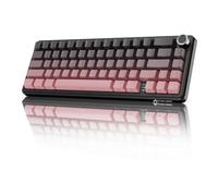 MAMBASNAKE X Attack Shark X66 Clavier Mécanique sans Fil 65% avec Bouton, Clavier De Jeu RGB Échange Chaud 60%, BT/2,4 G/USB-C, Linear Switch, Touches PBT Imprimées sur Le Côté - Blackberry