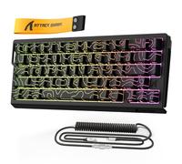 MAMBASNAKE x ATTACK SHARK X68HE Clavier mécanique à déclenchement rapide avec interrupteur magnétique, actionnement réglable de 0,01mm, clavier de jeu filaire à 60% avec câble spiralé,(contours noirs)