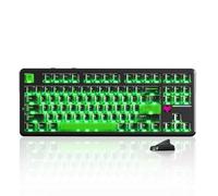 MAMBASNAKE x Attack Shark X87 Ultra Clavier Gaming sans Fil, 8000Hz, Tri-Mode TKL 80% Clavier Mécanique RGB, 10000mAh, Hot-Swap, Switchs Linéaires, Écran, Keycaps Transparents - Jade