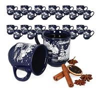 MamboCat 36 Lot de 36 Tasses Gobelets à vin de Noël Bleu foncé 0,2 l