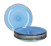 MamboCat 6-pcs. service à gâteaux Blue assiette à dessert ronde assiette de petit déjeuner buffet assiette de service petits strudels bleus décorations grès résistant au four maritime