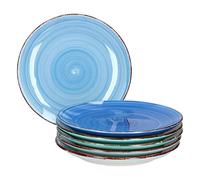 MamboCat 6-pcs. service à gâteaux Blue assiette à dessert ronde assiette de petit déjeuner buffet assiette de service petits strudels bleus décorations grès résistant au four maritime