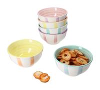 MamboCat Beach Pastello Stripes - Lot de 6 bols à snack et à sauce - 12 cm - 220 ml - En faïence avec rayures pastel - Pour 6 personnes - Mini bol pour sauces, fruits, mini salade, noix, etc.