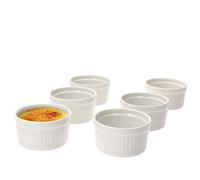 MamboCat Bianca Lot de 6 moules à muffins blancs de 120 ml - En porcelaine - Passe au lave-vaisselle - Passe au four - Petits bols à dessert de 9 cm de diamètre
