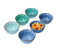 MamboCat Blue Lot de 6 coupelles à sauce Ø 12 cm I Petit bol 200 ml I Set de 6 tons bleus différents I Bol à dessert I Bol à dipp Passe au lave-vaisselle