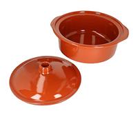 MamboCat Concotte Casserole en argile avec couvercle I Casseroles robustes en argile - Passent au four I émaillé & facile à nettoyer I Fait main - Chaque bol en argile est unique I Cocotte de 4,5 l