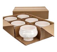 MamboCat LEO Lot de 12 terrines tête de lion I Petit - 450 ml I Pour 12 personnes I Tasses à soupe blanches 0,45 l I Soupe avec têtes de lion I Bol à soupe pour mariage et soupe aux pois ou aux