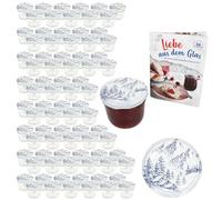MamboCat Lot de 100 bocaux en verre de 230 ml avec couvercle à visser Alpes I + couvercles TO 82 avec recette de sucre diamant I bocaux de conservation et stérilisation