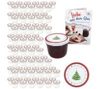 MamboCat Lot de 100 bocaux en verre de 230 ml avec couvercle à visser - Rêve de Noël - Bocaux de conservation + couvercle TO 82 + livret de recettes (français non garanti)