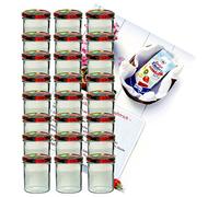 MamboCat Lot de 24 bocaux en verre de 350 ml avec couvercles à fruits To 82 - Avec livret de recettes Diamant-Zucker Gelierzauber (français non garanti)