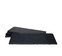 MamboCat Lot de 4 ardoises 11 x 30 cm Plateau noir avec bord cassé rustique Idéal comme plateau à fromage à charcuterie ou à apéritif également comme dessous de plat ou assiette décorative