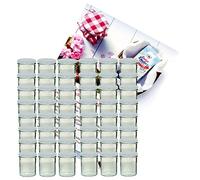 MamboCat Lot de 48 bocaux à confiture en verre de 350 ml avec couvercles blancs To 82 + livret de recettes Diamant-Zucker Gelierzauber (français non garanti)