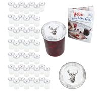 MamboCat Lot de 50 bocaux en verre de 435 ml avec couvercle à visser Alois Cerf I Bocaux de conservation + jusqu'à 82 couvercles + livret gratuit I Bocaux de conservation et conservation