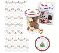 MamboCat Lot de 50 Boites de Conservation Alimentaire en Verre de 435 ml avec Couvercles à Visser et 82 Couvercles + Livret de Recettes Gratuit I Bocaux de Conservation